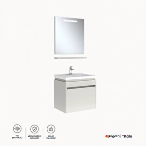Idea 2.0 65 Cm Parlak Beyaz Tek Çekmeceli Banyo Dolabı Takımı