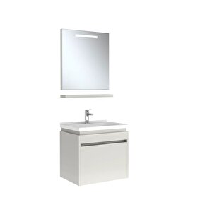Idea 2.0 65 Cm Parlak Beyaz Tek Çekmeceli Banyo Dolabı Takımı