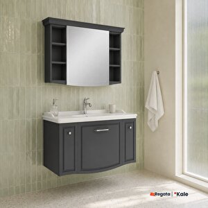 Arte+ 100 Cm Mat Antrasit Banyo Dolabı Takımı (krom Kulp)