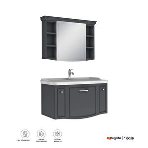 Arte+ 100 Cm Mat Antrasit Banyo Dolabı Takımı (krom Kulp)