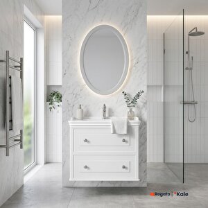Miro 80 Cm Mat Beyaz Banyo Dolabı Takımı