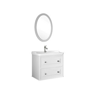 Miro 80 Cm Mat Beyaz Banyo Dolabı Takımı