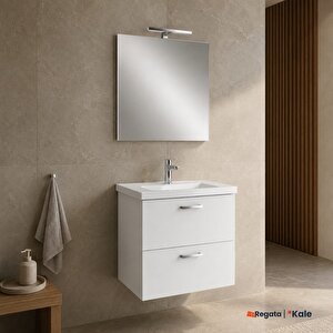 Noah Beyaz 65 Cm Alt Dolap, Lavabo Ve Ayna Takımı
