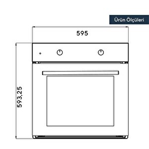 Beyaz Cam Ankastre Fırın B66-s2 Mt