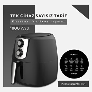 Xxl 8.5 Litre Airfryer & Fastfryer (sıcak Hava Fritözü) 1800w Af-03 – Siyah