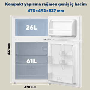 87l Mi̇ni̇ Buzdolabi Beyaz Htmf-90ew