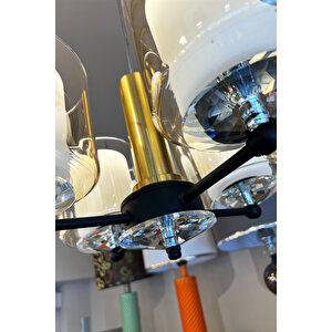 Luxury Crystal Black & Gold Quad Cam Avize