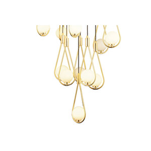 Lampaluce Pioggia Tasarımı Modern Yüksek Tavan Sarkıt Avizesi 21'li Altın 55x150cm