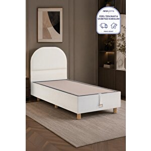 Bohem Düz 90x190 Cm Tek Kişilik Baza Başlık Seti - Sandıklı Modern Takım 90x190 cm