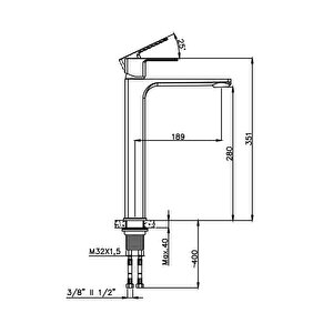 Adell Bloc Uzun Lavabo Bataryası Mat Altın Fırçalı (brushed Gold) Modern Lavabo Musluğu | 159401518