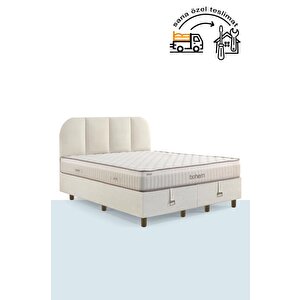 Bohem Pocket Klapa 150x200 Cm Çift Kişilik Yatak Baza Başlık Seti - Pocket Orta Sert 150x200 cm