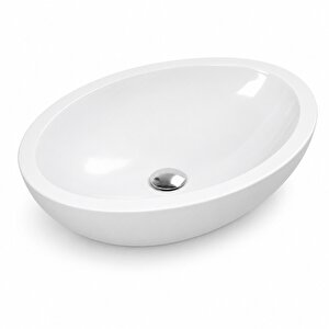 Strada O Tezgah Üstü Çanak Lavabo 60x42 Cm Batarya Deliksiz Beyaz | K078401
