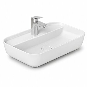 Dura Bagno Nexus Çanak Lavabo 60x40 Cm. Batarya Delikli Tezgah Üstü Beyaz | 5850