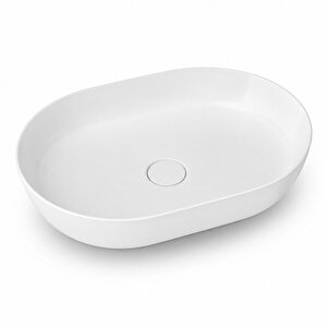 Dura Bagno Rose Çanak Lavabo 60x40 Cm, Batarya Deliksiz Tezgah Üstü Beyaz |  5841