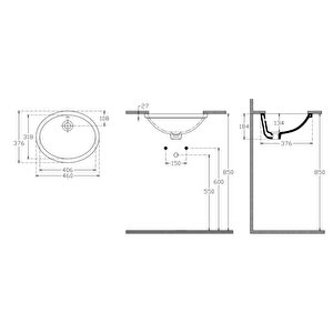 Soluzione Tezgah Altı Gömme Lavabo 46 Cm Beyaz | 10ar77046