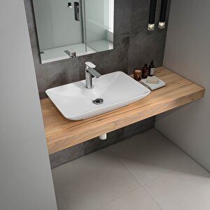Sistema Y Tezgah Üstü  Çanak Lavabo 65 Cm, Batarya Delikli Beyaz | 10sy50065