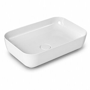 Dura Bagno Orfe Çanak Lavabo 60x40 Cm. Batarya Deliksiz Tezgah Üstü Beyaz | 5851