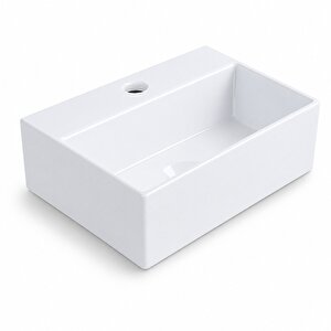Dura Niva Kare Çanak Lavabo 29,5x23,5 Cm Tezgah Üstü Batarya Delikli Beyaz | 5250