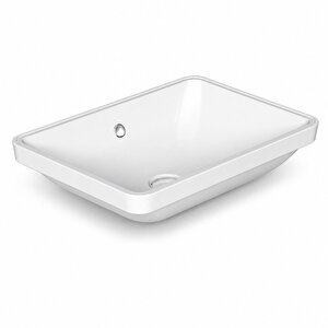Dura Bagno Tezgah Altı Kare Gömme Lavabo 50x38 Cm, Beyaz | 5930