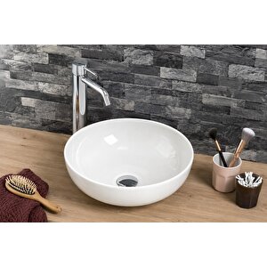 Dura Vero Çanak Lavabo 38 Cm. Tezgah Üstü Batarya Deliksiz | 5940