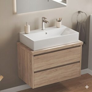 Sistema Z Tezgah Üstü Kare Lavabo 90x42 Cm Slim Batarya Delikli Beyaz | 10sf50090