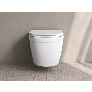 Dura Bagno Sirius Asma Klozet Rimless 54 Cm, Duroplast Kapak, Beyaz, Set 2 Parça | Dbo.36.01.03.05