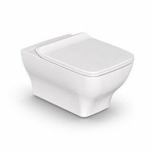 Dura Bagno Petra Kare Asma Klozet Rimless 54 Cm Yavaş Kapanır Kapak Dahil Beyaz | Dbo.36.01.03.01