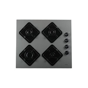 Alveus Kurox 3'lü Gri Ankastre Set(cam Gazlı Ocak + Turbo Fırın)(3000-kls670-mfa631)