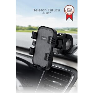 Telefon Tutucu 2si1 Arada Bisiklet Motosiklet Ve Scooter Telefon Tutacağı Jx067 Siyah