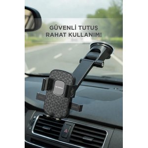 Telefon Tutucu 2si1 Arada Vakumlu Ev Ofis Araç İçi Oto Aksesuarları Jx066 Siyah