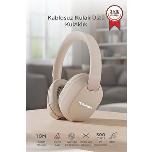 Bluetooth Kulaklık Kulak Üstü Kablosuz Kulaklık Hd50 Bej