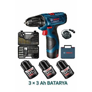 Gsr 120 Li Darbesiz 3 Adet 3 Ah Akülü Vidalama Ve Bosch V-line 103 Parça Uç Seti