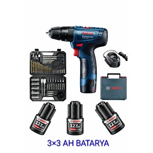 Gsb 120 Li Darbeli 3 Adet 3 Ah Akülü Vidalama Ve Bosch V-line 103 Parça Uç Seti