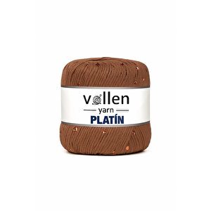 Platin Renkli Pullu El Örgü İpi – 50 Gr  110 M| Tığ Ve Şiş Uyumlu | Simli Yapıda Yüksek Kaliteli El İşi İpliği Kahverengi