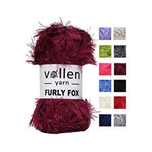 Furly Fox El Örgü İpi Hırka Kazak İpliği,tuylu İp,pelus İp,sakalli İp,battaniye İpi,paspas İpi Bordo
