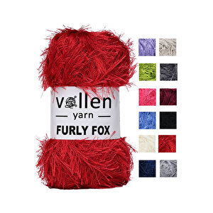 Furly Fox El Örgü İpi Hırka Kazak İpliği,tuylu İp,pelus İp,sakalli İp,battaniye İpi,paspas İpi Kırmızı