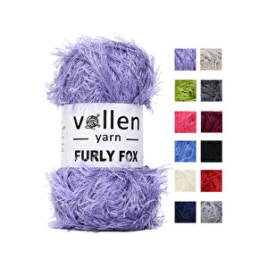 Furly Fox El Örgü İpi Hırka Kazak İpliği,tuylu İp,pelus İp,sakalli İp,battaniye İpi,paspas İpi Lila