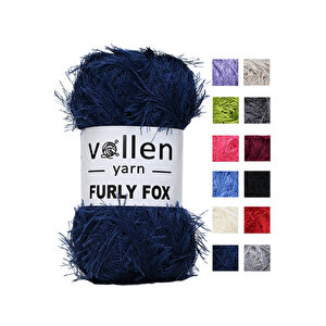 Furly Fox El Örgü İpi Hırka Kazak İpliği,tuylu İp,pelus İp,sakalli İp,battaniye İpi,paspas İpi Lacivert