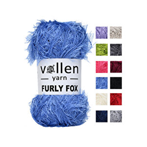 Furly Fox El Örgü İpi Hırka Kazak İpliği,tuylu İp,pelus İp,sakalli İp,battaniye İpi,paspas İpi Mavi