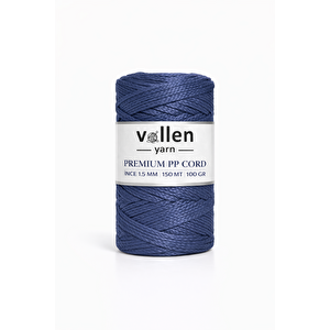 1.5mm-150mt Polyester Makrome Ipi, Supla Ipi, Çanta Ipi, Bileklik Ipi Denim Gri