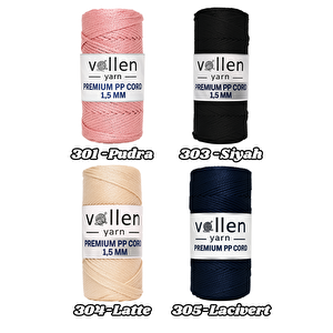 1.5mm-150mt Polyester Makrome Ipi, Supla Ipi, Çanta Ipi, Bileklik Ipi Denim Gri