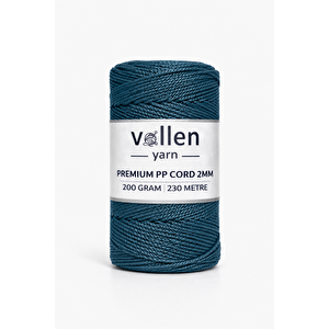 200gr/230m Premium Polyester Makrome Ipi 2mm,supla Ve Çanta Ipi Petrol Mavisi