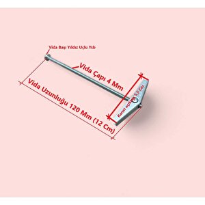 Spo Metal Kanatlı Dubel Dış Cephe Kaplama Kelebek Dübeli Ysb Başlı Vida 4x120 Mm 10 Adet