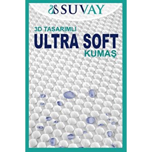 Premium Ultra Soft Sıvı Geçirmez Fitted Full Kenar Alez Tek Çift Kişilik Beyaz Renkli Yatak Koruyucu 180x200 cm