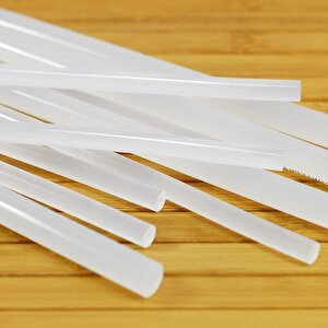 Sıcak Silikon Çubuğu 1 Kg 11mm-30cm Mum Silikon Kalın Uç Şeffaf