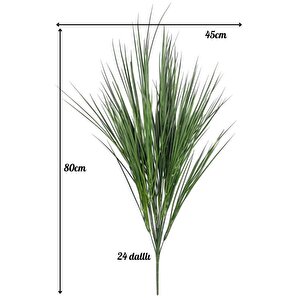 Yapay Çiçek Yeşil Grass Saz 80cm Bitki Yapay Çiçek Dekor Çiçeği Uzun Ot