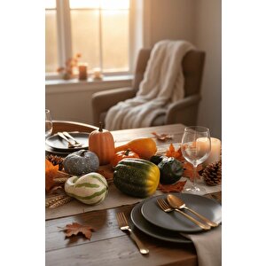 Yapay Bal Kabağı Süs Kabağı Helowen Dekoratif Kabak 7li Set 8-12cm