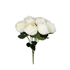 Yapay Çiçek Krem 9lu Şakayık Demeti Buket 40*25cm