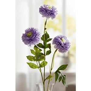 Yapay Çiçek Kasımpatı Li̇la Uzun Dal 3 Çiçekli 77cm