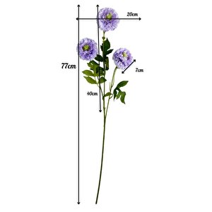 Yapay Çiçek Kasımpatı Li̇la Uzun Dal 3 Çiçekli 77cm